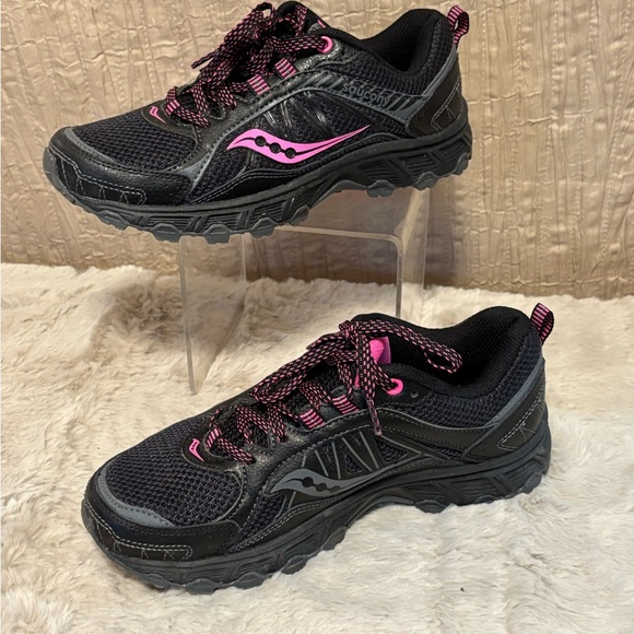 Women's Black and Pink Athletic Shoes - Picture 2 of 6